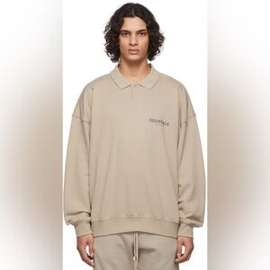 Fear of God Essentials Grey Polo Sweatshirt size large